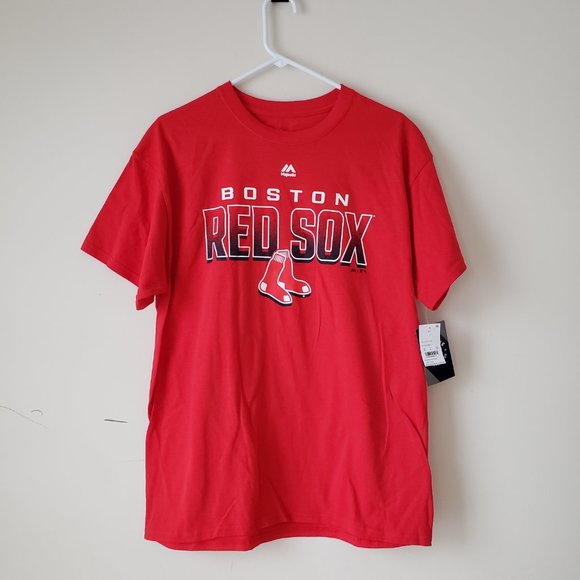 Majestic Boston Red Sox Short Sleeve T-Shirt Tee Men's Size M-L MLB Red NWT - Picture 1 of 10